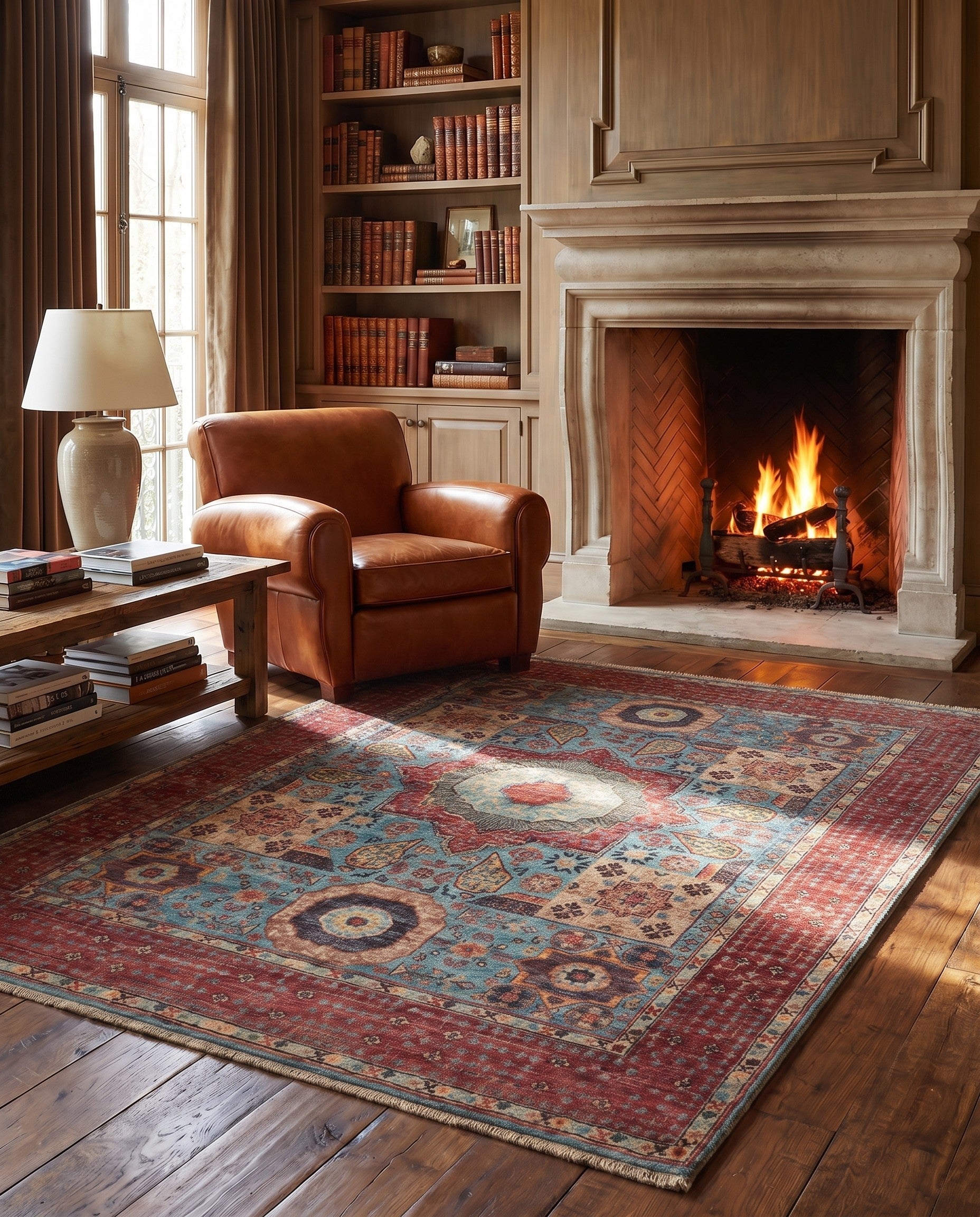 5' 1 x 6' 6 Hand Knotted Mamluk Ziegler Rug