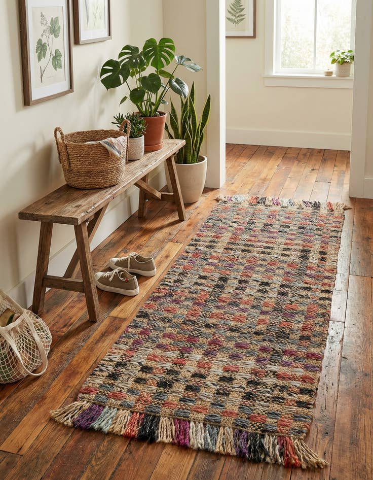 Detail image of  2' x 5' 1  Hand Woven Chunky Jute Runner Rug