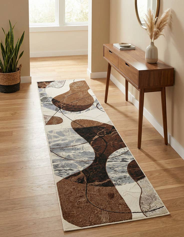 Detail image of 2' x 8' Easy-Clean Modern Indoor / Outdoor Runner Rug