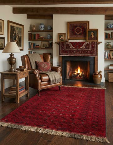 4' 1 x 5' 10 Hand Knotted Afghan Akhche Wool Rug