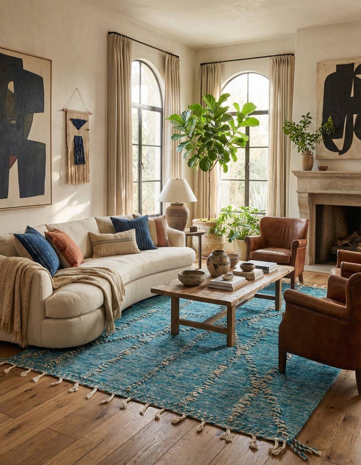 Detail image of  6' 9 x 9' 8  Hand Knotted Moroccan Wool Rug