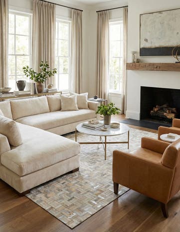 5' x 8' Cowhide Leather Rug