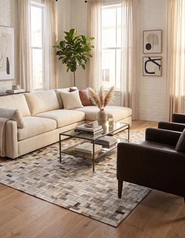 4' 8 x 6' 7 Cowhide Stocks Rug