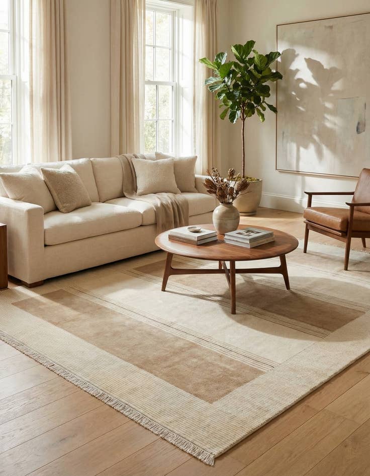 Detail image of 6' 9 x 9' 5  Hand Knotted Darya Wool Rug