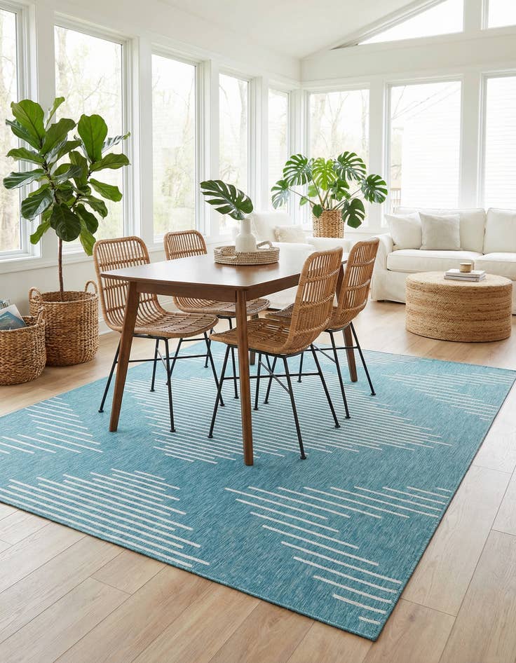 Detail image of 9' x 12'  Washable Modern Indoor / Outdoor Rug