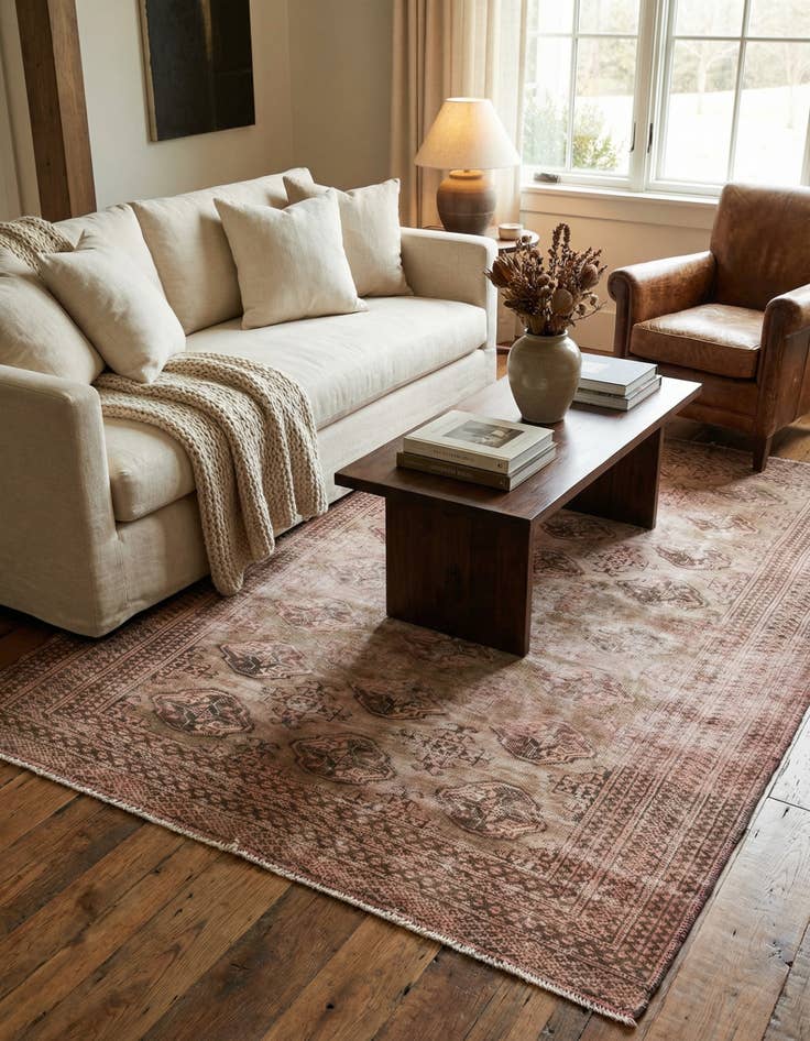 Detail image of 4' 2 x 6' 2 Hand Knotted Ultra Vintage Persian Wool Rug