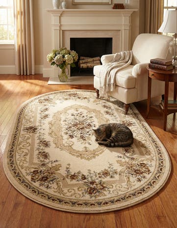 Cream Chateau Oval Rug