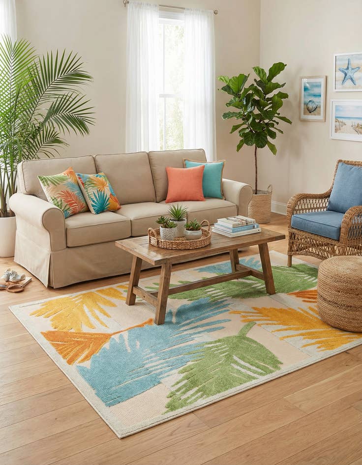 Detail image of 5' 3 x 8'  Washable Aruba Indoor / Outdoor Rug