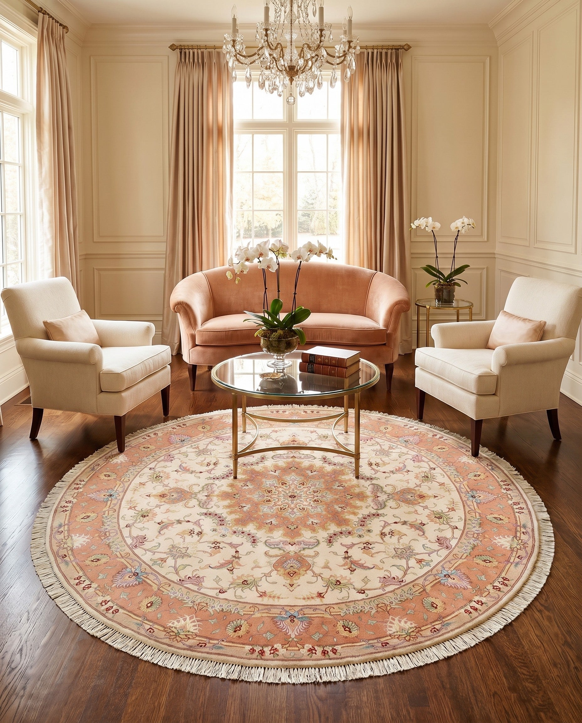 4' 11 x 4' 11 Tabriz Round Rug