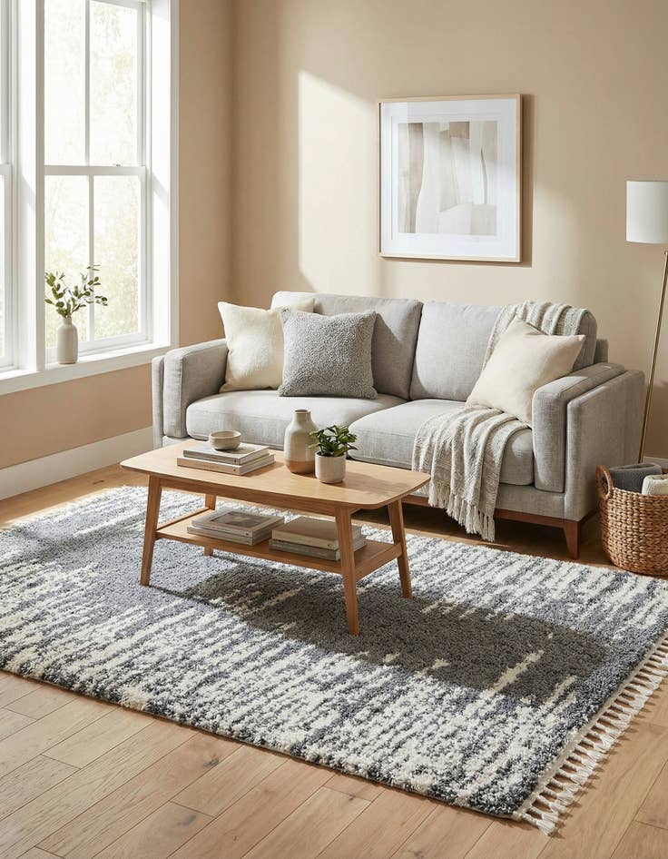 Detail image of 5' 3 x 8' Serenity Shag Rug