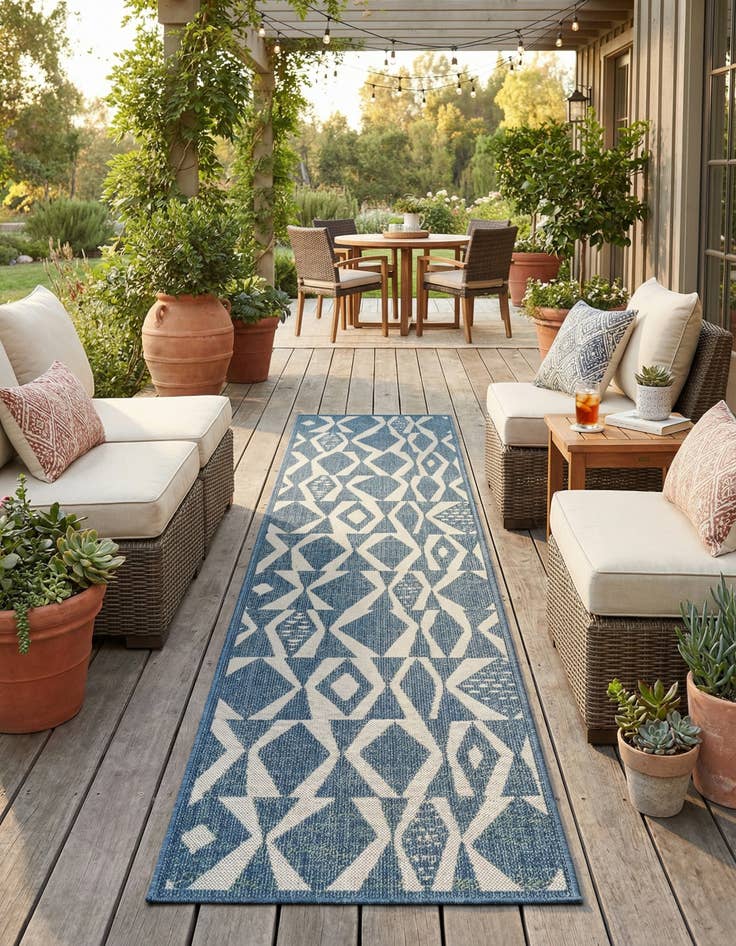 Detail image of 2' 7 x 12'  Washable Baja Indoor / Outdoor Runner Rug