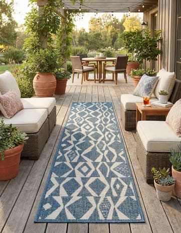 2' 7 x 12' Easy-Clean Baja Indoor / Outdoor Runner Rug