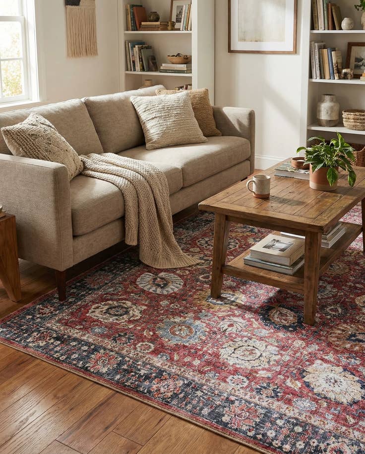 Detail image of 6' 1 x 9' Washable Timeless Rug