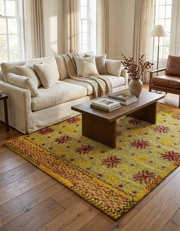 Detail image of 5' 6 x 8'  Hand Knotted Darya Wool Rug