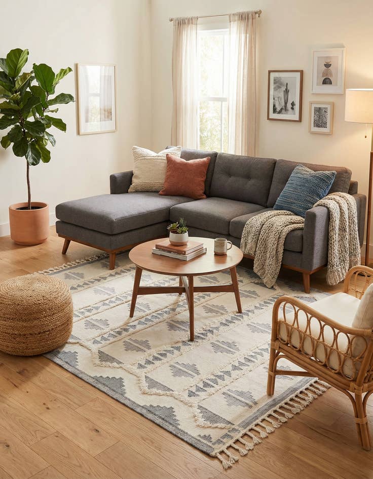 Detail image of  8' x 10'  Hand Woven Arizona Wool Rug