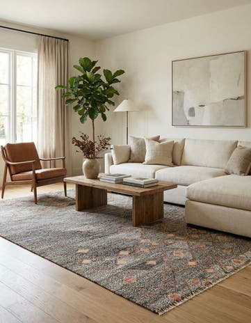 7' 3 x 9' 1 Hand Woven Kilim Modern Wool Rug