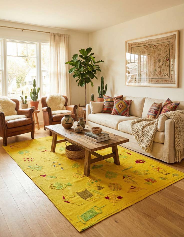 Detail image of 5' x 6' 6  Hand Woven Kilim Suzani Wool Rug