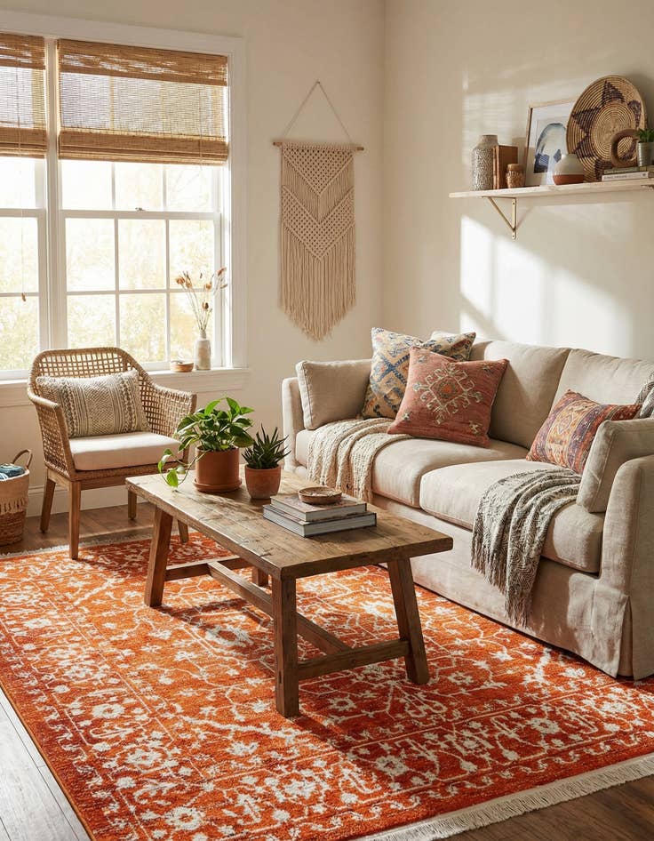 Detail image of 5' 3 x 5' 3 New Vintage Square Rug