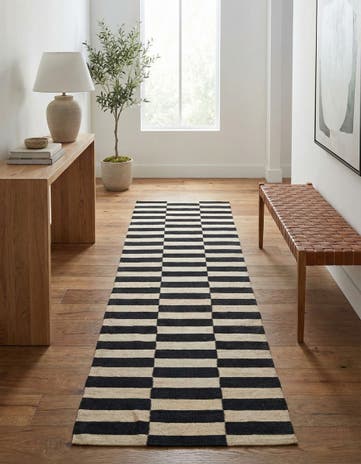 2' 8 x 9' 8 Hand Woven Kilim Modern Wool Runner Rug