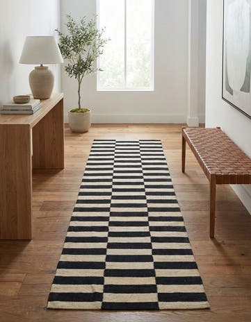 2' 8 x 9' 8 Hand Woven Kilim Modern Wool Runner Rug