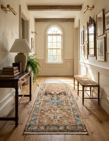 3' 10 x 7' 4 Hand Knotted Ultra Vintage Persian Wool Runner Rug