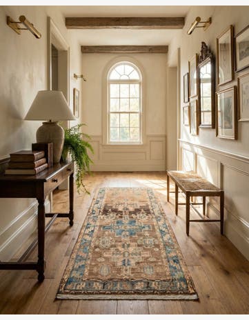 3' 10 x 7' 4 Hand Knotted Ultra Vintage Persian Wool Runner Rug