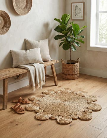 Natural Handmade Braided Jute Round Rug