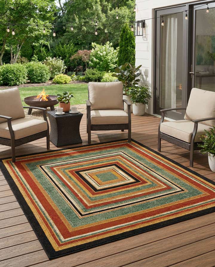 10' x 10' Easy-Clean Modern Indoor / Outdoor Square Rug