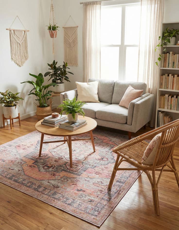 Detail image of 5' 3 x 5' 3  Washable Mangata Square Rug