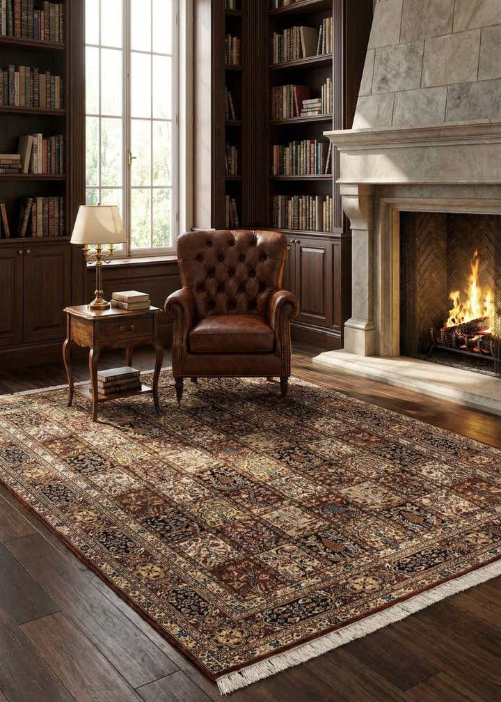 6' 8 x 9' 8 Hand Knotted Bakhtiar Oriental Wool Rug