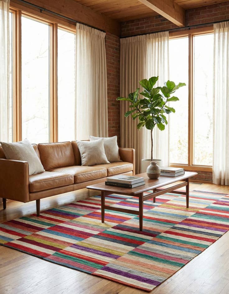 Detail image of 5' 10 x 7' 8  Hand Woven Kilim Modern Wool Rug