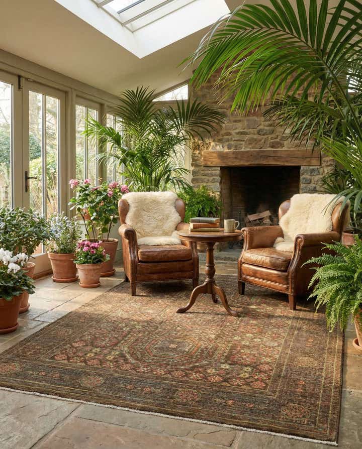 4' 11 x 6' 5 Hand Knotted Amina Wool Rug