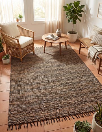 8' x 10' Hand Woven Braided Jute Rug