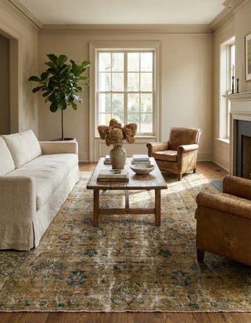 6' 7 x 8' 3 Hand Knotted Ultra Vintage Persian Wool Rug