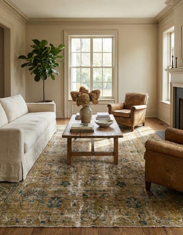 6' 7 x 8' 3 Hand Knotted Ultra Vintage Persian Wool Rug