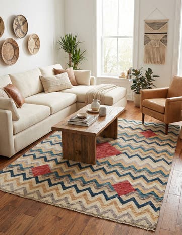 5' 9 x 8' Hand Knotted Moroccan Wool Rug