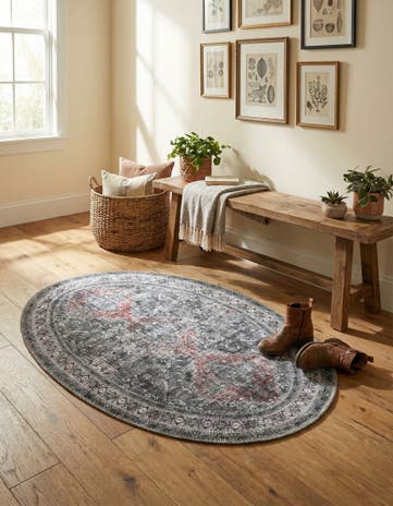 2' x 3' 1 Washable Timeless Oval Rug