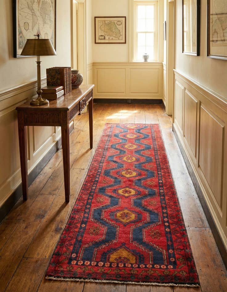 Detail image of 3' 4 x 13' 3 Hamedan Runner Rug