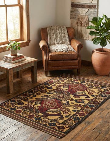 3' x 4' 4 Hand Knotted Sumak Wool Rug