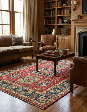 5' 7 x 7' 8 Hand Knotted Kazak Rug
