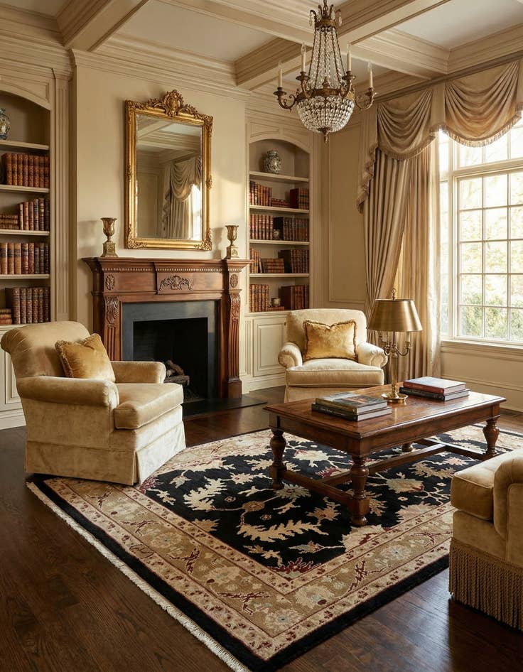 Detail image of 5' 3 x 7' 3  Hand Knotted Ziegler Wool Rug