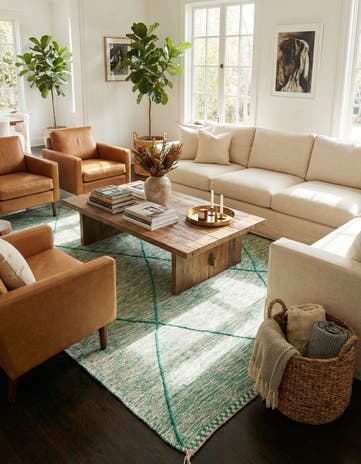 6' 6 x 9' 7 Hand Knotted Moroccan Wool Rug