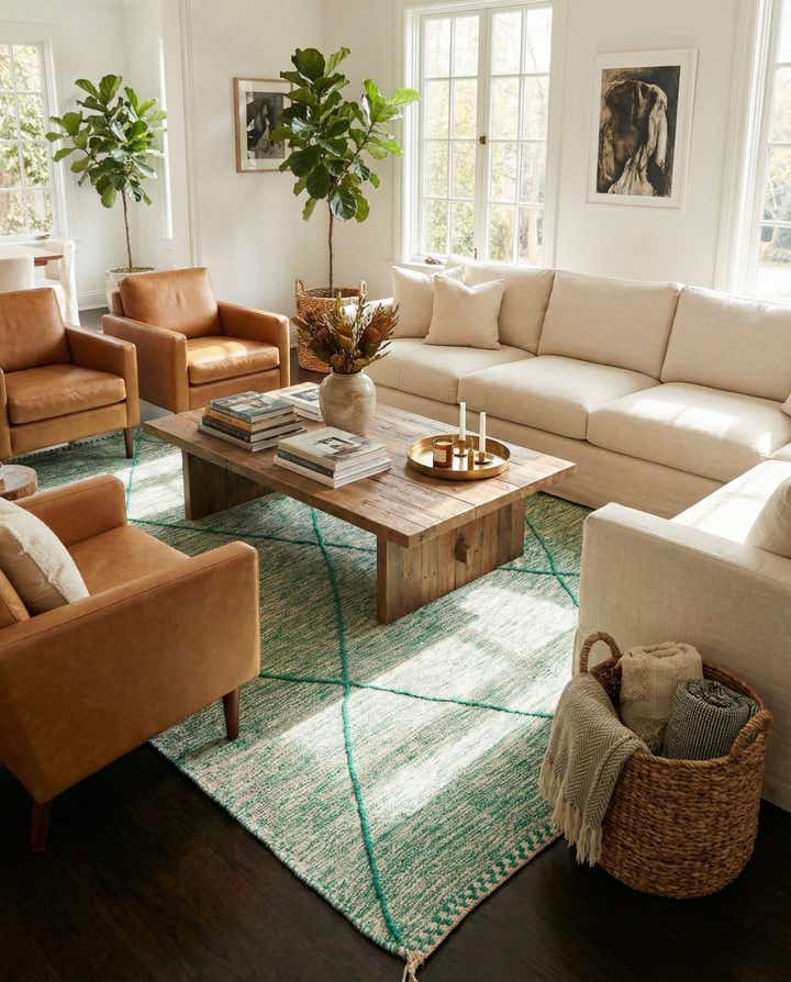 6' 6 x 9' 7 Hand Knotted Moroccan Wool Rug