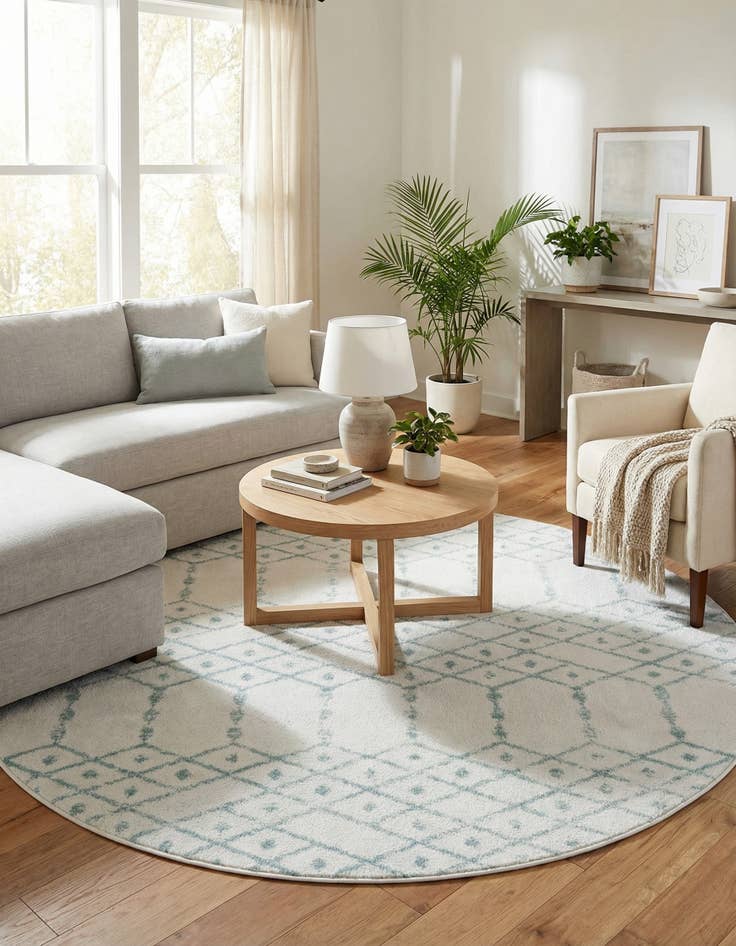 Detail image of 7' 10 x 7' 10 Paxon Trellis Round Rug