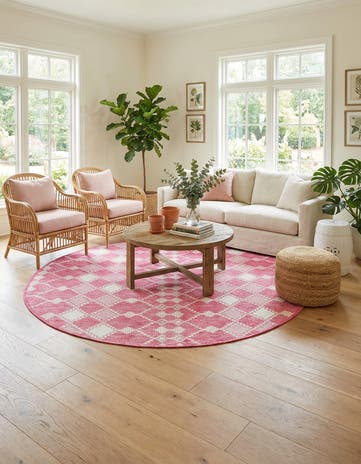 10' x 10' Easy-Clean Lattice Indoor / Outdoor Round Rug