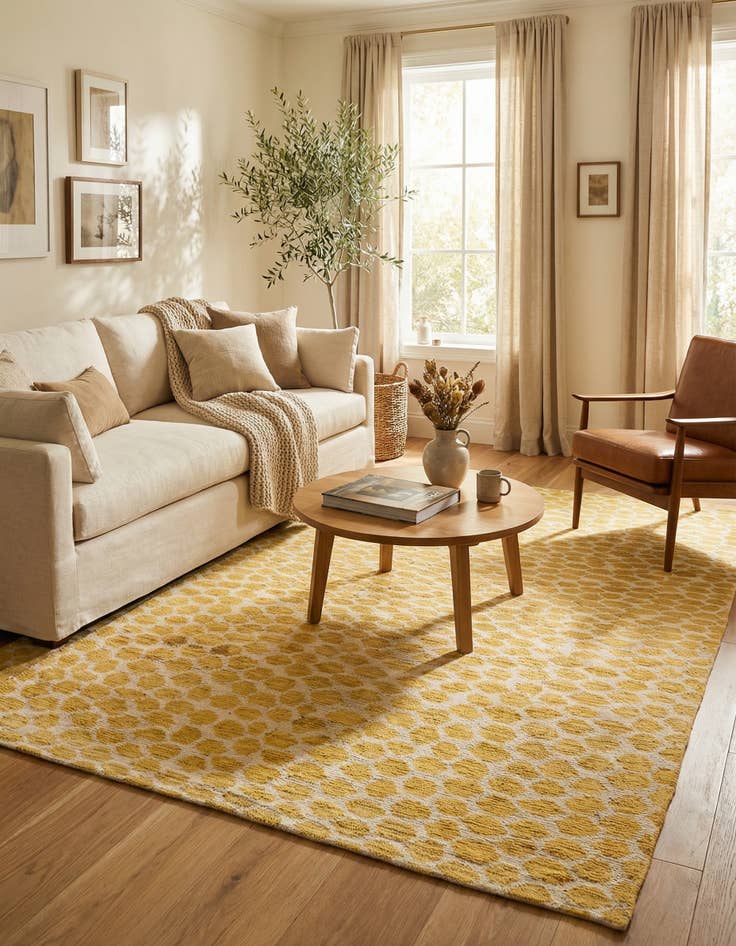 Detail image of 5' 9 x 8' 9  Hand Knotted Darya Wool Rug