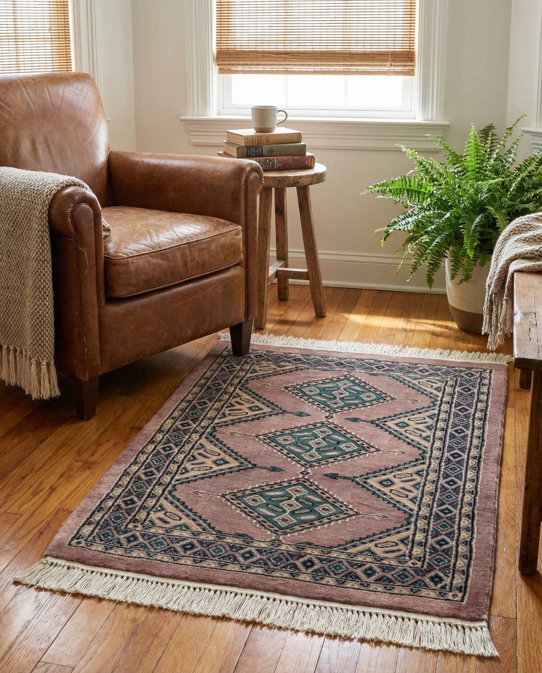  2' 7 x 3' 8  Hand Knotted Bokhara Rug