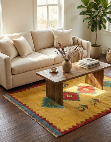 4' 9 x 5' 1 Hand Knotted Kashkuli Gabbeh Wool Rug