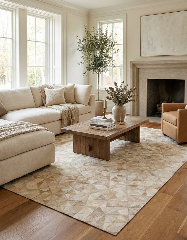 Detail image of  5' 9 x 7' 10 Cowhide - Patchwork Rug