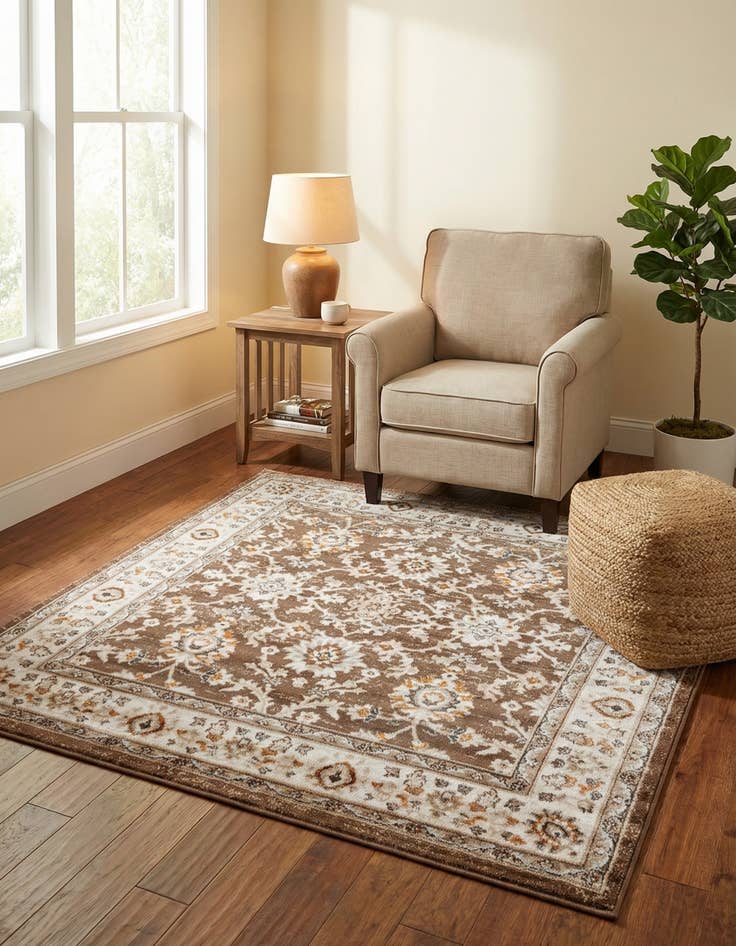 Detail image of 5' 3 x 5' 3 Charlotte Square Rug